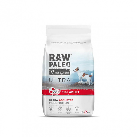 RAW PALEO Ultra Mini Adult Beef - suché krmivo pro psy - 750 g