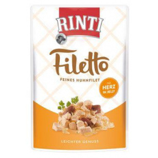 Rinti Dog Filetto kapsa kuře+kuřecí srdce v želé 100g Rinti Dog Filetto kapsa kuře+kuřecí srdce v želé 100g