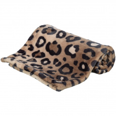 Plyšová deka LEO, 70 x 50 cm, vhodná pro alergiky, leopardí