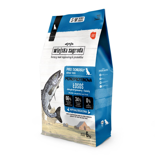 WIEJSKA ZAGRODA Monoprotein Salmon - suché krmivo pro psy - 6kg