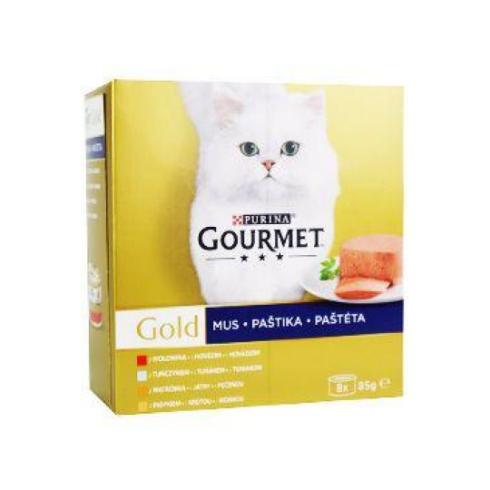 Nestlé GOURMET GOLD Multipack tuniak, pečeň, morka, hovädzie paštéta konz.8x85 g