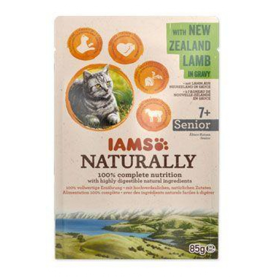 Iams Cat Senior Naturally kapsa Lamb in gravy 85g