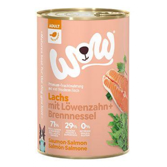 WOW Dog konz. Adult losos s rajčaty 400g