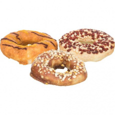 Donuts, buvolí kroužky s příchutí kachna/treska/kuře , ø 10 cm Donuts, buvolí kroužky s příchutí kachna/treska/kuře , ø 10 cm