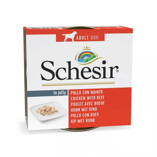 SCHESIR in jelly Chicken with beef - mokré krmivo pro psy - 150 g