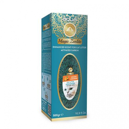AQUA Magic Zeolite ORANGE & CINNAMON  - granulovaný deodorant pro kočičí WC,  500 g