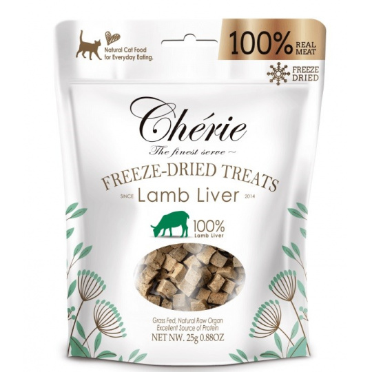 CHERIE Freeze-dried lamb liver pieces - pamlsek pro kočky - 30g