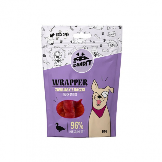 PAN. BANDIT WRAPPER Kachní wrap - pochoutka pro psy - 80 g