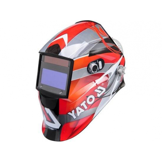 Yato YT-73921 svářečská maska/přilba Welding helmet with auto-darkening filter Černá, Červená, Stříbrná