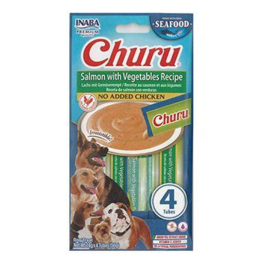 Churu Dog Fish Salmon Recipe with Vegetables 4x14g