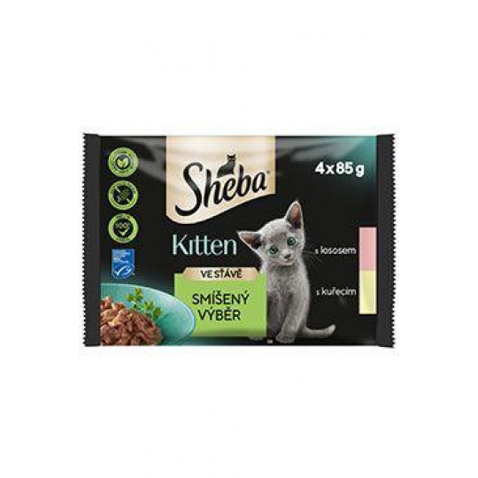 Sheba kapsa Kitten mix výběr ve šťávě 4x85g
