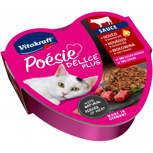 VITAKRAFT POESIE DELICE PLUS Hovězí - mokré krmivo pro kočky - 85g