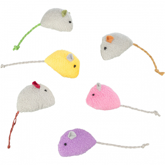 Myška plyšová s catnipem, 5 cm, různé barvy