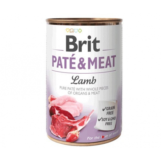 BRIT Paté & Meat s jehněčím masem - mokré krmivo pro psy - 400 g