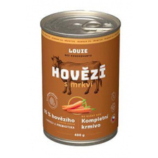 Louie Dog konz. Hovězí s mrkví a prebiotiky 400g Louie Dog konz. Hovězí s mrkví a prebiotiky 400g