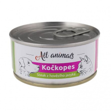 ALL ANIMALS konzerva KOČKOPES steak z hovězího jazyka, 100 g ALL ANIMALS konzerva KOČKOPES steak z hovězího jazyka, 100 g