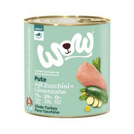 WOW Dog konz. Adult krocan s cuketou 800g