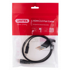 UNITEK HDMI CABLE 2.0 4K60HZ FLAT 1M C11063BK-1M HDMI kabel 1 m HDMI Typ A (standardní) Černá