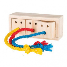 Hra pro králíky - dřevěná kostka na pamlsky 16x6x7 cm Hra pro králíky - dřevěná kostka na pamlsky 16x6x7 cm