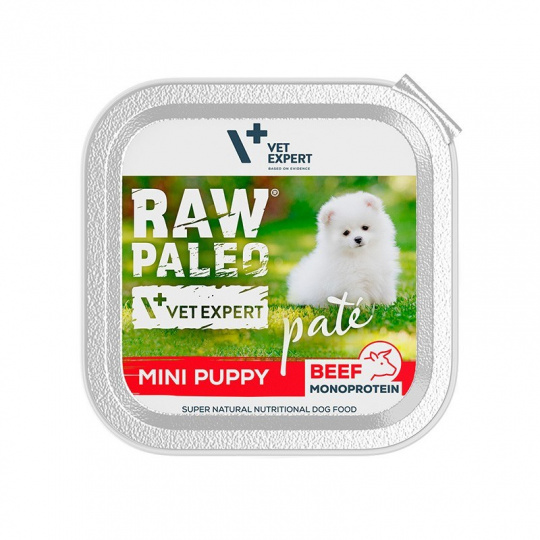 RAW PALEO Pate Mini Puppy Beef - mokré krmivo pro štěňata - 150g