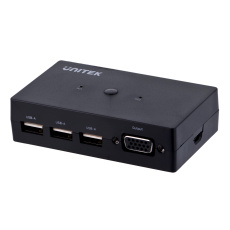 UNITEK KVM SWITCH 2-IN 1-OUT, 2XVGA, 3XUSB-A