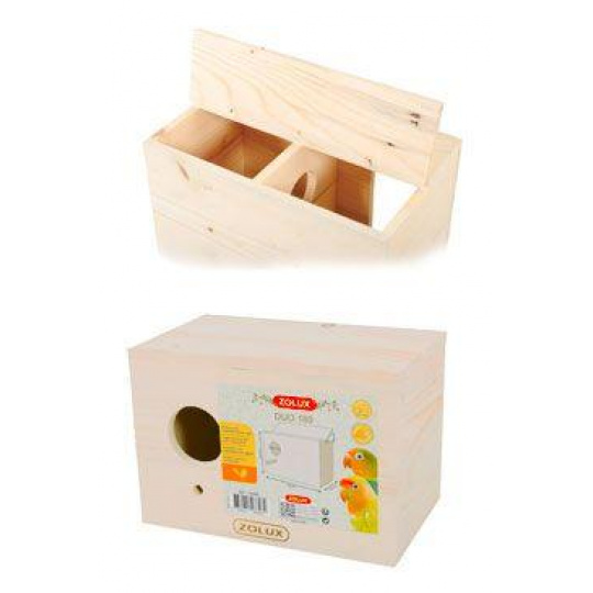 Budka hnízdící do klece DUO 160 pro ptáky, dřevo Zolux
