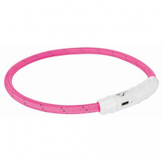 Svítící kroužek USB na krk L-XL 65 cm/7 mm růžový (RP 2,10 Kč)