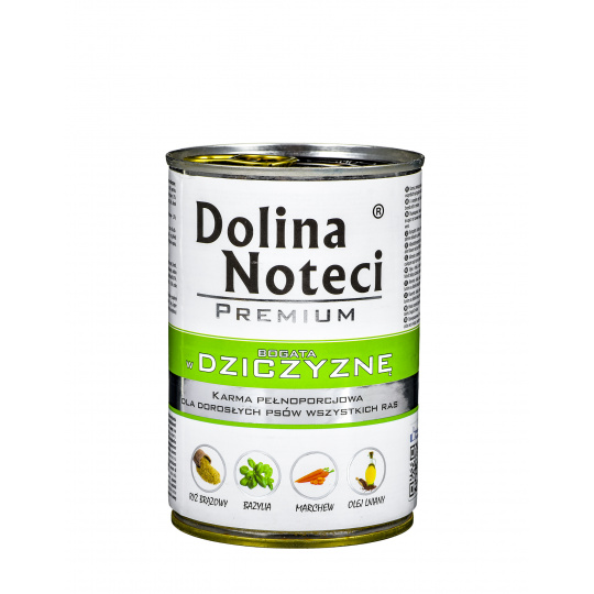 DOLINA NOTECI Premium Bohaté na zvěřinu - mokré krmivo pro psy - 400 g