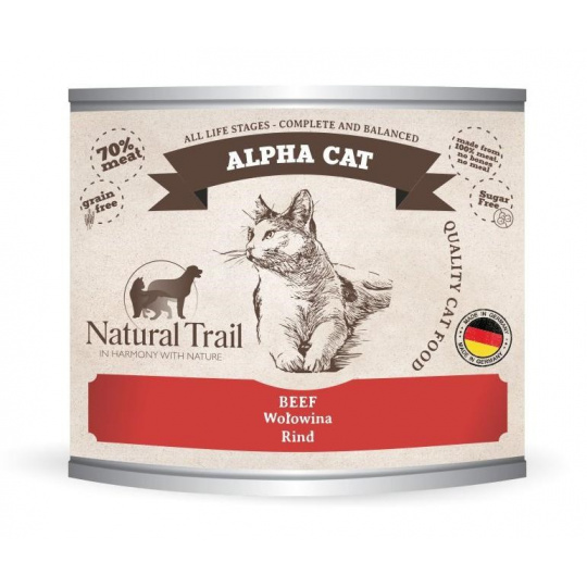 NATURAL TRAIL Alpha Cat Beef - mokré krmivo pro kočky - 200g