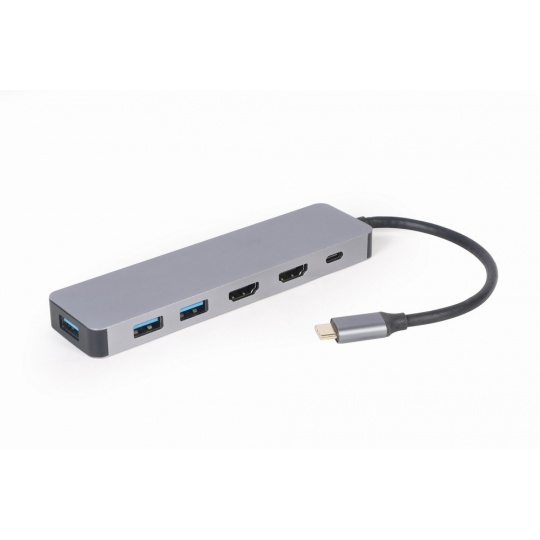 Gembird A-CM-COMBO3-03 USB Type-C 3-v-1 multiportový adaptér (Hub + HDMI + PD)