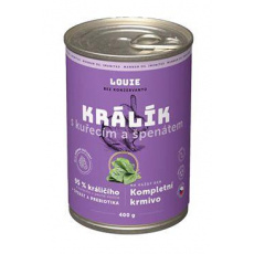 Louie Dog konz. Králík s kuřecím,špen.prebiotiky 400g