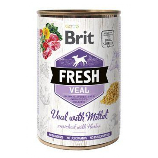 Brit Fresh Dog konz Veal with Millet 400g Brit Fresh Dog konz Veal with Millet 400g