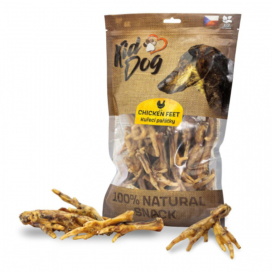 KIDDOG 100% Natural Snack, kuřecí pařáty XXL, 30 ks / bal