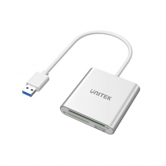 UNITEK Y-9313 čtečka karet USB 3.2 Gen 1 (3.1 Gen 1) Stříbrná