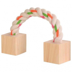 Bavlněný most s dřevěnými kostkami pro hlodavce 20 cm Bavlněný most s dřevěnými kostkami pro hlodavce 20 cm