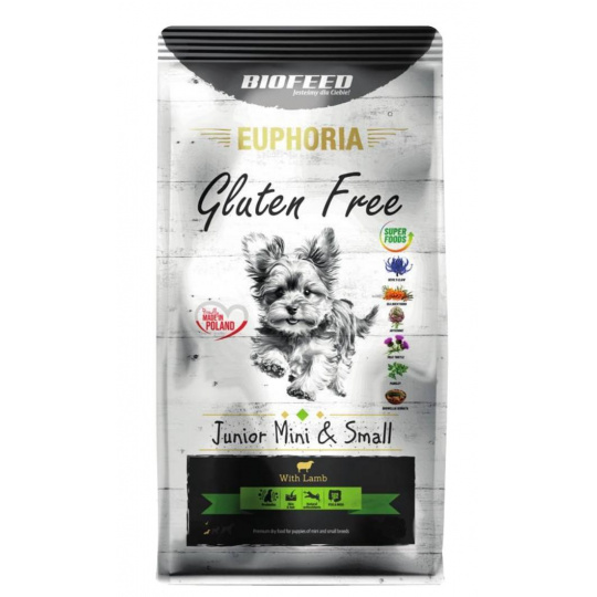 BIOFEED Euphoria Gluten Free Junior mini & small Lamb - suché krmivo pro psy - 12kg