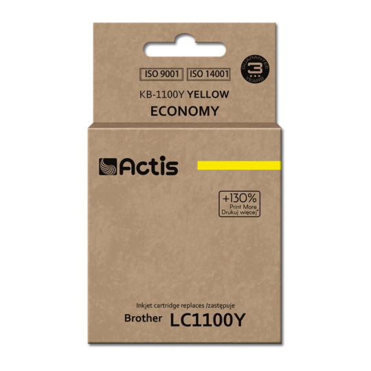 Actis KB-1100Y inkoust (náhrada za Brother LC1100Y/980Y; standardní; 19 ml; žlutý)