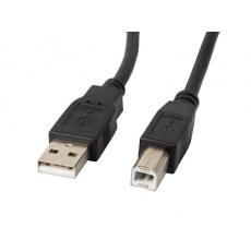 Lanberg CA-USBA-11CC-0010-BK USB kabel 1 m 2.0 USB B Černá