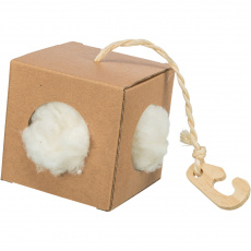 Box s hnízdícím materiálem, 9x9x9 cm/ 6g, karton/kapok