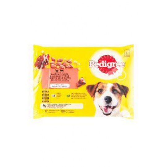Pedigree kapsa Adult hovězí/drůbeží v želé 4x100g