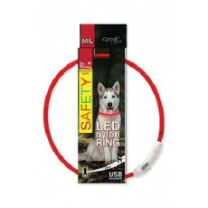 Obojek DOG FANTASY světelný USB červený 65cm 1ks Obojek DOG FANTASY světelný USB červený 65cm 1ks