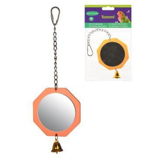 Hračka pro exoty zrcátko kulaté se zvonkem Hračka pro exoty zrcátko kulaté se zvonkem