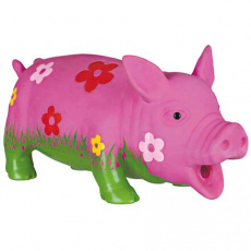 Latexové prasátko s kytkami, se zvukem 20 cm Latexové prasátko s kytkami, se zvukem 20 cm