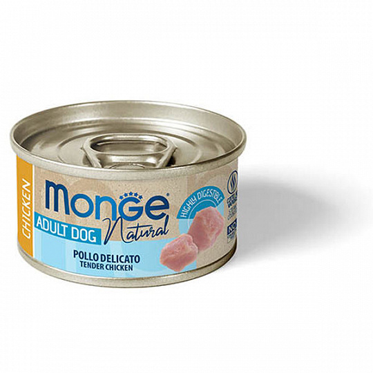 MONGE DOG NATURAL křehké kuřecí maso pro psy 95 g