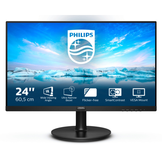 Philips V Line 241V8LA/00 LED display 60,5 cm (23.8") 1920 x 1080 px Full HD Černá