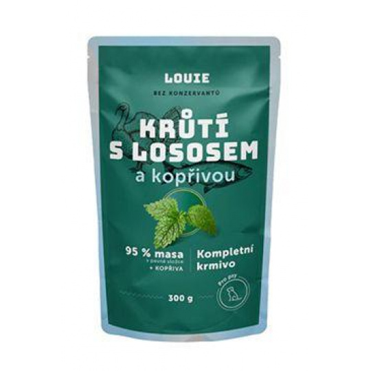 Louie Dog kapsa Krůtí s lososem a kopřivou 300g