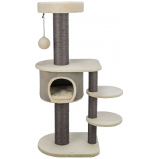 Škrabadlo MARCELLO, 140 cm, 4 podesty, kukaň, míč, krémová/šedá Škrabadlo MARCELLO, 140 cm, 4 podesty, kukaň, míč, krémová/šedá