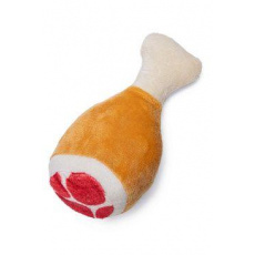 Hračka pes Kuřecí stehno pískací 14cm plyš KAR Hračka pes Kuřecí stehno pískací 14cm plyš KAR