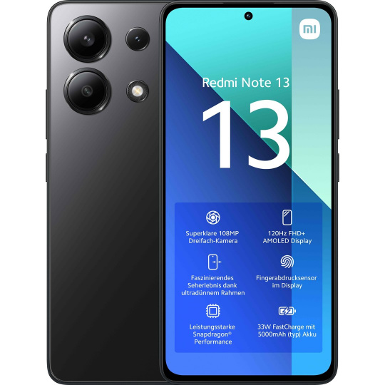 Xiaomi Redmi Note 13 16,9 cm (6.67") Hybridní Dual SIM Android 13 4G USB typu C 8 GB 256 GB 5000 mAh Černá