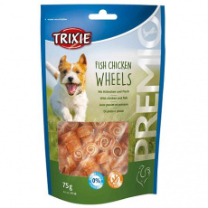 Premio FISH CHICKEN WHEELS měkká kolečka kuře s rybou 75 g Premio FISH CHICKEN WHEELS měkká kolečka kuře s rybou 75 g